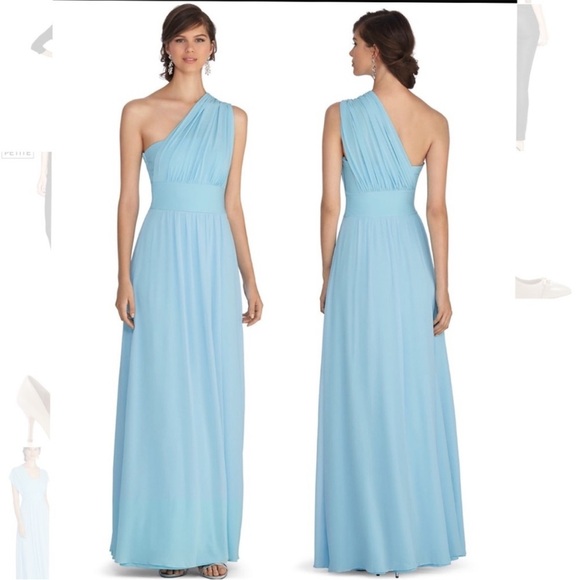 WHBM Genius Chiffon Convertible Caspian Gown SZ 4 Blue Maxi Dress - Picture 1 of 16